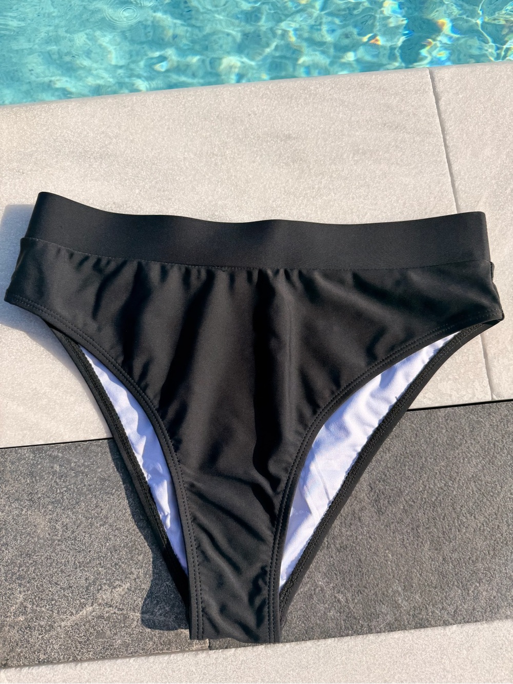 Black High-Waist Women's Swim Bottom